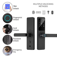 Serrure de porte numérique Tuya en gros TYSH, déverrouillage par code, carte, smartphone et empreinte digitale pour maison intelligente