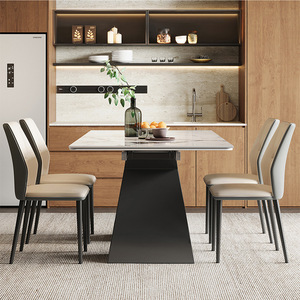 Mesa <span class=keywords><strong>de</strong></span> Comedor Comercial Extensible y Plegable para Apartamentos, con Superficie <span class=keywords><strong>de</strong></span> Piedra Sinterizada Resistente a los Arañazos, Muebles Modernos para Hoteles, <span class=keywords><strong>Venta</strong></span> al Por Mayor - Product Image 4