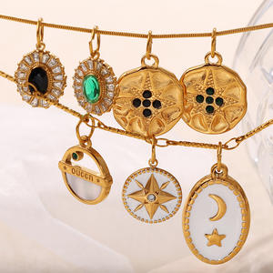 Golden Celestial & Sacred Gallary | Colgantes de acero inoxidable chapado en oro PVD de 18 quilates | Impermeable, hipoalergénico y sin decoloración - Product Image 1