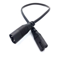 Câble d'alimentation CA 7A / 125V IEC 320-C8 vers IEC 320-C7, cordon d'alimentation 0,75 mm², rallonge électrique pour imprimante, moniteur, téléviseur