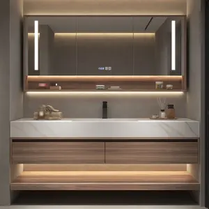 Современный Европейский стиль отель водонепроницаемый зеркальный светильник для ванной комнаты мебель туалетный столик настенный шкаф для раковины