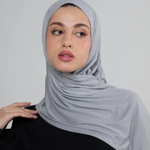 2025 New Arrival Ultra Soft Breathable Cotton Jersey Hijab High Quality <b>Stitching</b> Comfortable Wrap for Muslims for Autumn - Product Image 1