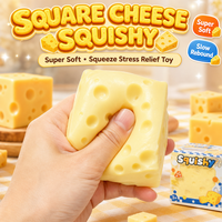 Petit pot de Vaseline en forme de blocs de fromage, jouet anti-stress à presser en TPR, boule faite à la main, cadeau doux pour filles et garçons