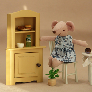 Miniature pour maison de poupée : Meuble vitrine d'angle en forme d'arche, présentoir pour aliments, <span class=keywords><strong>pain</strong></span>, gâteaux, sandwichs, plantes, avec bouton décoratif, ornement, cadeau - Product Image 3