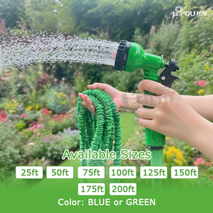 Custom No-kink Lightweight Garden 25/50/75/100ft Expandable Long Flexible Polyester with Nozzle Function - Product Image 2