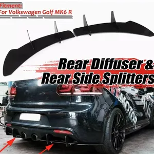 Diffuseur de pare-chocs arrière pour Golf 6 MK6 R20 2008-2012, Aileron de voiture, Lame de spoiler, Lèvre de spoiler, Kits carrosserie, Tuning, Reéquipement - Product Image 2
