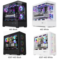 AntarcChill - Caja de PC Micro ATX para Juegos, Caja de PC ATX de Torre Media con Vidrio Curvo, Caja de PC RGB con Ventiladores