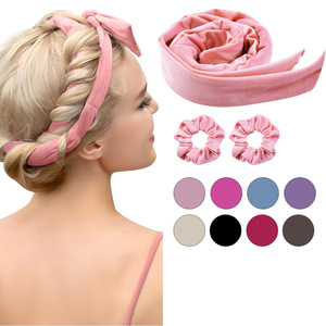 Bigoudi en velours multicolore sans chaleur Outils de coiffure sans chaleur avec effet de vague de sommeil Équipement de coiffure - Product Image 1