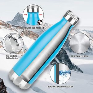 En gros Personnalisé Sport Thermos Fiole À Vide Bouteille Brosse Ensemble 500ml Isolé Bouteille D'eau en Forme De Cola En Acier Inoxydable - Product Image 3