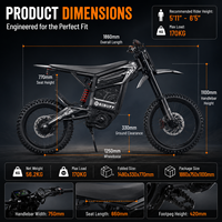 Moto tout-terrain électrique GT600 haute performance 72V 7500W, autonomie 100 km, moto électrique pour adultes