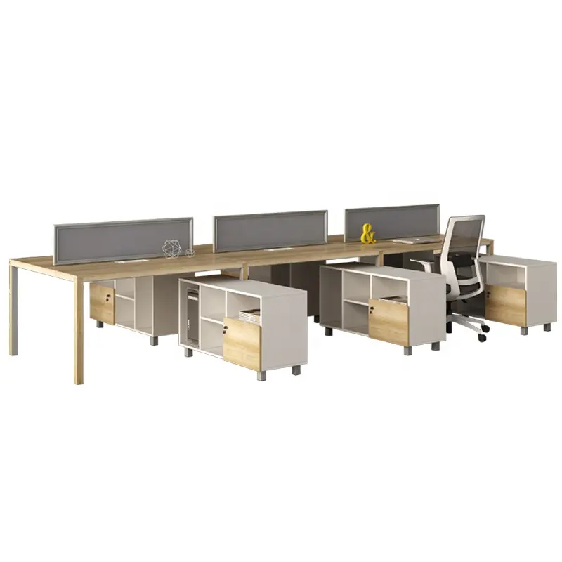 Comodo spazio ufficio nuovo stile Workstation scrivania in legno e telaio in alluminio