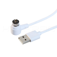 Cable de Carga Magnético Circular de 2 Pines HYTEPRO M526, Cable Redondo de TPE Blanco de 1M, USB A Macho RoHS para Equipos Médicos e Industriales