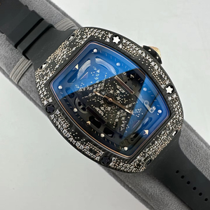 Luxury Carbon Fiber Pure Gold <b>Watch</b> Tonneau <b>Skeleton</b> Design with Diamond Inlay High-End Women's <b>Automatic</b> Mechanical <b>Watch</b> - Product Image 2