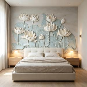 Nouveau papier peint mural <span class=keywords><strong>zen</strong></span> chinois, papier peint en relief 3D réaliste, aspect vertâtre, autocollant mural bleu pour la décoration intérieure <span class=keywords><strong>de</strong></span> la chambre - Product Image 1