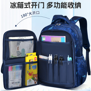 Elementary School Backpack 15 Inches Geometric Pattern Multiple Pockets Unisex Student <b>Bag</b> - Product Image 4