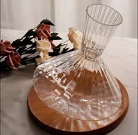 Carafe à vin en cristal transparent sans plomb, design moderne fait main, logo personnalisable, design incliné, minimaliste et créatif