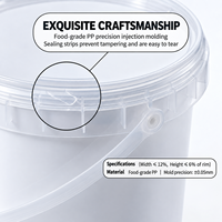 Seau en plastique transparent de qualité alimentaire, petit et épaissi avec couvercle, pour thé au lait, yaourt