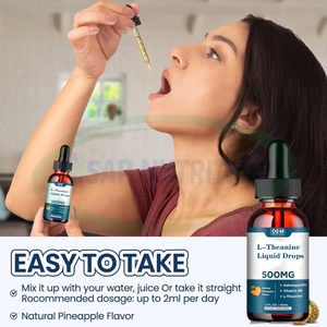 Etiqueta privada L-Theanine Liquid Suplemento para el sueño Extracto de té verde Líquido L Theanine Drops - Product Image 2