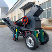 Petit concasseur à marteaux électrique mobile pour béton et galets, machine à fabriquer du sable avec convoyeur
