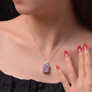 สินค้ามาใหม่สร้อยคอ925เงินสเตอร์ลิงประดับเพชรสีเหลืองสร้อยคอ CZ - Product Image 5