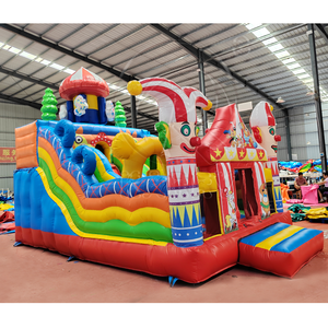 Structure gonflable combinée thème <span class=keywords><strong>cirque</strong></span> et carnaval, design clown, aire de jeux gonflable commerciale pour la location événementielle - Product Image 5