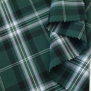 Thân Thiện Với Môi Twill Người Đàn Ông Của Phù Hợp Với Tr Sọc Vải Trong Màu Xanh Lá Cây Trắng Polyester Rayon Suiting Kiểm Tra Vải Nhà Cung Cấp - Product Image 1