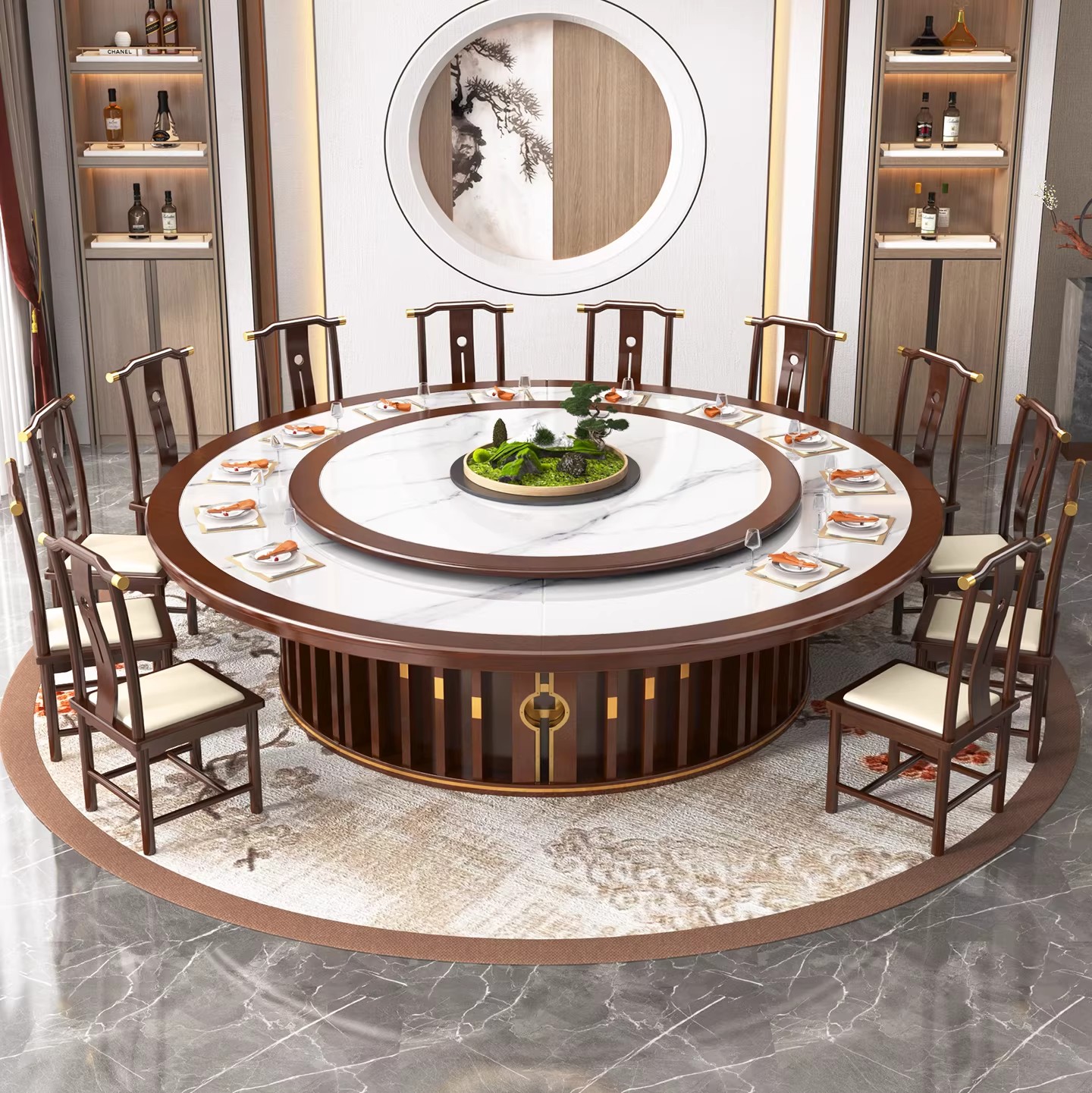 中国風テーブル New-Chinese-Round-Dining-Table