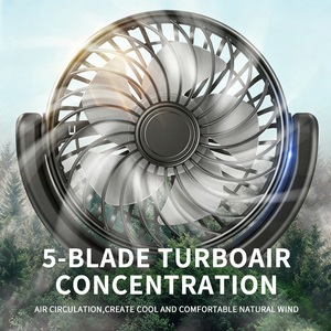 Ventilador de Coche para Reposacabezas de 3000mAh, <span class=keywords><strong>Motor</strong></span> Silencioso, 3 Velocidades, Rotación Telescópica, Universal para Vehículos, Doble Cabezal, ABS - Product Image 3