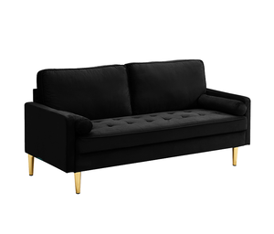 65-inch Square Minimalist Velvet <b>Sofa</b> <b>Bed</b> Set Metal Legs Complete Memory Foam Cushions for Hotel Villa Living Rooms Bedrooms - Product Image 1