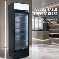Réfrigérateur vertical de supermarché à porte vitrée pour boissons, vitrine réfrigérée pour boissons, réfrigérateur Coca-Cola à porte vitrée