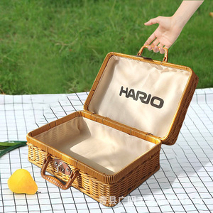 Rattan Trunk Rectangle Turmeric Color Jewelry <b>Box</b> <b>Storage</b> Organizer Cosmetic Case Souvenir Gift <b>Box</b> Picnic Bag Retro <b>Photo</b> Prop - Product Image 4