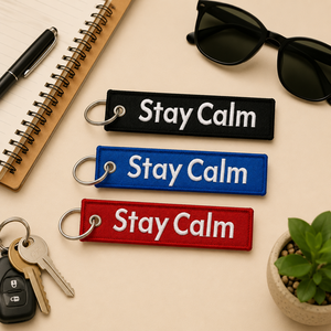 Custom Logo Airplane Car Motorcycle Fabric Woven Key Tag Automotive Jet Tag Customizable Letter Embroidered Keychain - Product Image 2