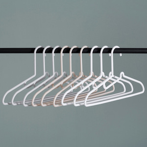 HeDou Plastic Clothes Hanger White Gray Apricot Hook Type Rectangle Non Slip Collar Proof Windproof Drying Rack - Product Image 1