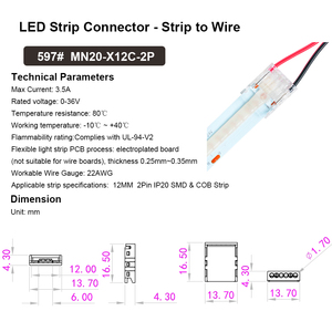 Kết nối liền mạch <span class=keywords><strong>LED</strong></span> dải ánh sáng cầu nối Clip 12mm 2pin Mono màu <span class=keywords><strong>LED</strong></span> dải tham gia clip cho chiếu sáng dưới tủ - Product Image 3