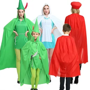 Halloween Mantel Cosplay Voert Volwassen Magische Cape Rode Zwarte Terreur Dood God Vampier Heks Zwarte En Groene Elf Mantel