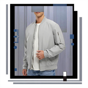Mens Bomber <b>Jacket</b> Lightweight Zip Up Casual Flight <b>Jacket</b> Ribbed Hem Streetwear Outerwear Comfortable Cheap Price Wholesale - Product Image 3