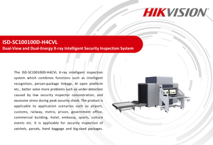 Hikvision ระบบ ISD-SC100100D-H4CVL ตรวจ<span class=keywords><strong>จ</strong></span>ับรังสีเอกซ์อั<span class=keywords><strong>จ</strong></span>ฉริยะสามารถปรับความเร็วได้ Hikcentral การเข้าถึงบรรจุภัณฑ์ของมนุษย์ - Product Image 4