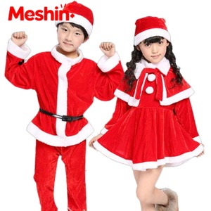 Meshin Christmas Santa Claus <b>TV</b> & Movie Polyester Cosplay Costume Unisex Children's Long Sleeve Top Pants Infant Winter Dress - Product Image 1