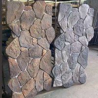 Revêtement mural en pierre artificielle Pu Rock pour l'intérieur et l'extérieur, décoration murale de la maison, alternative à la pierre 3D, décoration murale en pierre artificielle noire