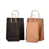 Sacs en papier kraft brun classiques personnalisés avec ruban/cordes en coton, sacs cadeaux recyclables pour supermarchés et commerces de détail, logo personnalisé