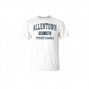 T-shirt promozionale con stampa vintage sportiva blu navy di Allentown Pennsylvania PA - Product Image 3