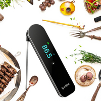 Termometer Daging Digital Bacaan Instan Berkinerja Tinggi, Bertenaga Baterai, Layar Warna, untuk BBQ
