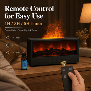 Difusor de Llama 3D Inteligente con Control Remoto, Humidificador Ultrasónico Silencioso <36dB, Purificador de Aire de Escritorio con Alimentación Tipo-C 5V/2A - Product Image 6