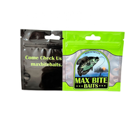 Sac en plastique de leurre de poisson souple imprimé personnalisé pour leurre d'appât de pêche souple sac d'emballage d'appât de poche plate brillante
