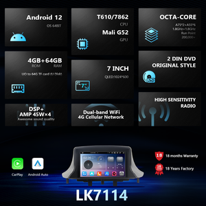 7 "T610/7862 Android 12.0 Octa-core Car Stereo DVD <span class=keywords><strong>Player</strong></span> cho Renault lưu loát megane 3 đài phát thanh + 4 gam DSP Carplay/tự động hệ thống GPS - Product Image 3