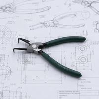 Changlu CL603007 Internal Circlip Pliers Bent Tip Retaining Ring Tool Chrome Molybdenum Steel Green Handle