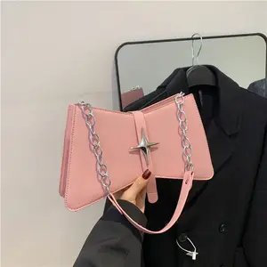 2023 Luxury Leather Trendy Purse Thick Chain small Tote shoulder Bags for Women Handbag