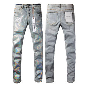 <span class=keywords><strong>Jeans</strong></span> da <span class=keywords><strong>Uomo</strong></span> di Marca Firmati di Alta Qualità Collezione 2025 Viola Blu a Gamba Dritta con Effetto Distressed e Lavaggio Stone Washed Vendita all'Ingrosso Taglie 28-38 - Product Image 5