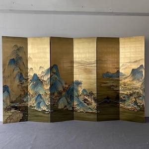 Biombo Decorativo de Madera con Lámina Dorada China, Estilo Cien Millas, para Salas de Estar y Comedor, Muebles para Villas - Product Image 3