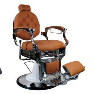 Chaise de salon de coiffure rétro de luxe, chaise de barbier hydraulique, fauteuil inclinable pour la coupe de cheveux, massage, mobilier en cuir pour utilisation en salle de sport - Product Image 4